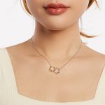 Ezüst női nyaklánc dupla karikával