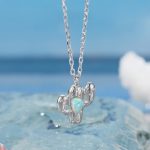 Ezüst női nyaklánc kaktuszmedállal