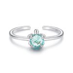 Ezüstgyűrű áttetsző üveggel