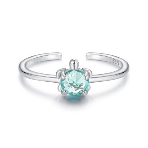 Ezüstgyűrű áttetsző üveggel