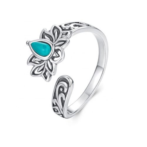 Ezüstgyűrű lótuszvirággal