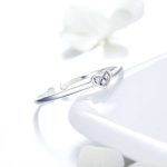 Ezüstgyűrű szívvel, nyitott