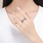 Ezüstgyűrű, virágos