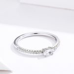 Ezüst női eljegyzési gyűrű, 8-as méret