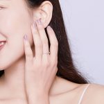 Ezüstgyűrű négyszögekkel, 6-os méret