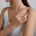 Ezüstgyűrű, kristályos szív, 6-os méret