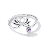 Ezüst női gyűrű, lótuszvirág