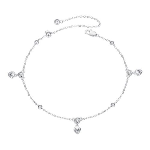 Ezüst bokalánc szívecskékkel