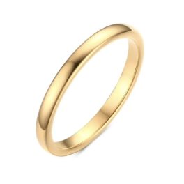 Unisex Ehering, Wolfram, vergoldet, 6