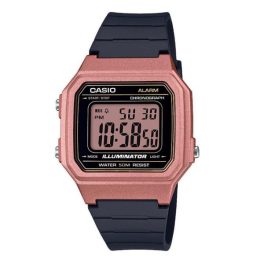 Casio Collection W-217HM-5AVEF Herrenuhr, Schwarz/Rosa